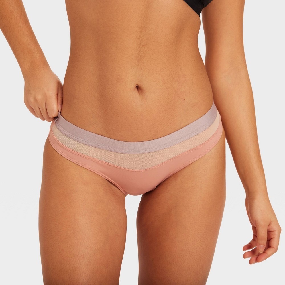 Parade Re:Play Mesh Panel Brief Panties Womens M Sugar Cookie NWT